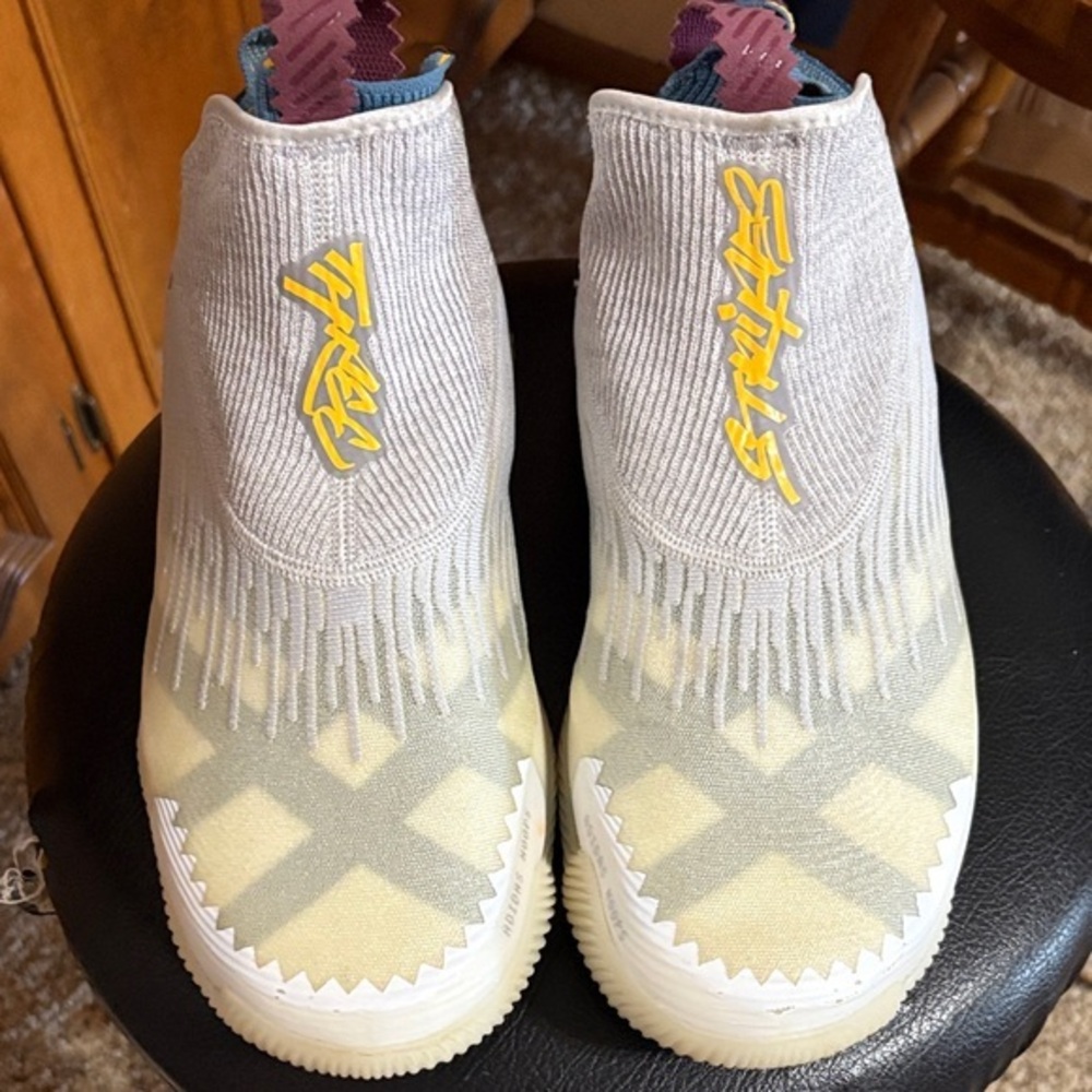 Adidas  Boost Basketball Gray and Yellow Athletic Shoes